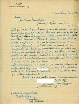 Carta de L. Ortiz Behety y E. González Trillo, 1/1930