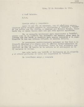 Carta a José Malanca, 12/12/1928