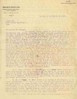 Carta de Miguel Ángel Urquieta, 4/2/19127