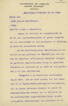 Carta de Jorge E. Nuñez Valdivia, 28/11/1926