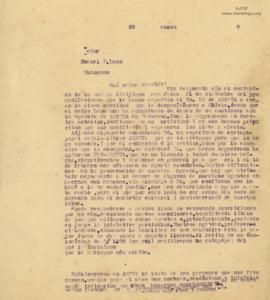 Carta a Manuel F. Laos, 29/1/1929