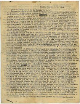 Carta de Víctor Raúl a los compañeros de la Célula de París, 18/02/1929