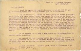 Carta a Artemia G de Falcón, 3/1/1924