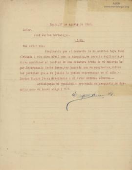 Carta de Enrique Lovau A.,17/8/1928