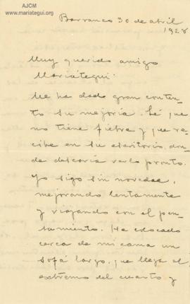 Carta de José María Eguren, 30/4/1928