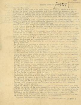 Carta de Víctor Raúl a Eudocio Ravines, 22/03/1929