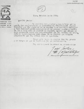 Carta a José María Eguren, 10/10/1928