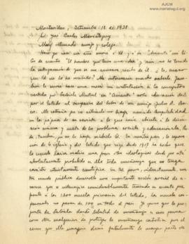 Carta de Alberto Lasplaces, 18/9/1928