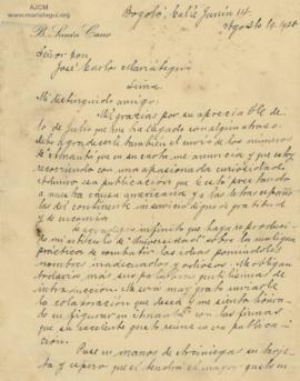 Carta de Baldomero Sanín Cano, 19/8/1928