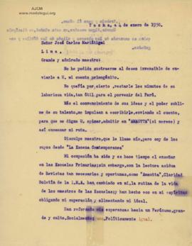 Carta de David Mujica, 4/1/1930