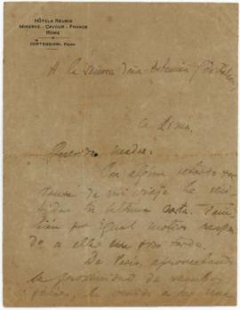 Carta a Artemia G de Falcón, 17/11/1920