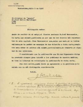 Carta de J. Oscar Cosco Montaldo,5/7/1928