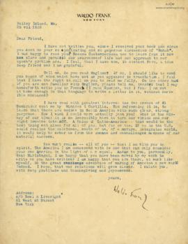 Carta de Waldo Frank, 25/7/1926
