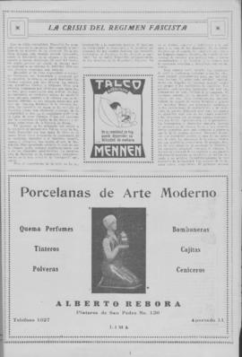 La crisis del régimen fascista [Recorte de prensa]