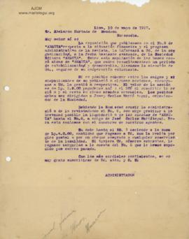 Carta a Abelardo Hurtado de Mendoza, 10/5/1927