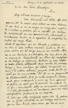 Carta de José Uriel García, 2/9/1926