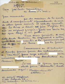 Carta de Esteban Pavletich, 15/7/1928