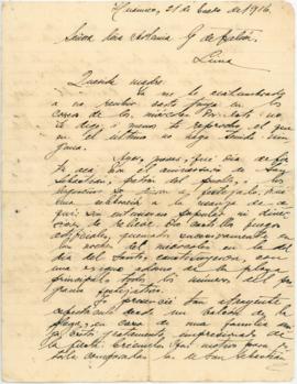 Carta a Artemia G. de Falcón, 21/01/1916