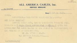 Cablegrama de All America Cables, Inc., 23/11/1929