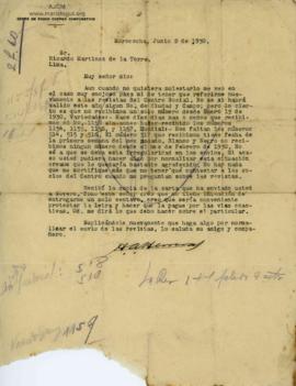 Carta de Héctor A. Herrera, 2/6/1930