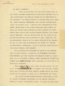 Carta de Gamaliel Churata (Arturo Peralta Miranda), 8/9/1928