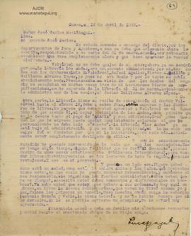 Carta de Lucas Oyague, 14/4/1929