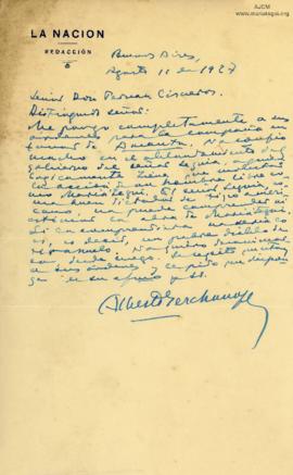 Carta de Alberto Gerchunoff, 11/8/1927