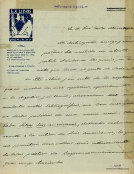 Carta de José María de Acosta, 2/4/1927