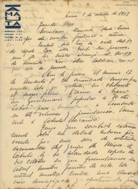 Carta a Nicanor A. de la Fuente (Nixa), 7/10/1928
