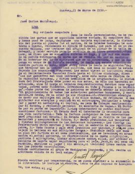 Carta de Ernesto Reyna, 13/3/1930