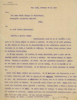 Carta de Joaquín García Monge, 30/10/1929