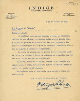 Carta de Vicente Geigel Polanco, 18/2/1930