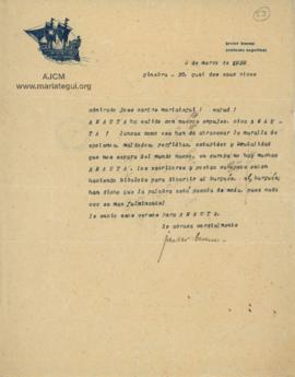 Carta de Javier Bueno,9/3/1928