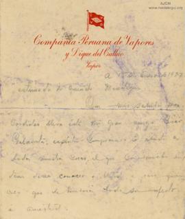 Carta de Carlos Arbulú Miranda, 15/1/1927