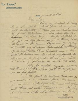 Carta a Bertha Molina (Ruth), 11/6/1916