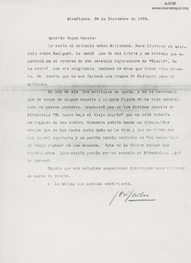 Carta a Ricardo Vegas García, 24/12/1924