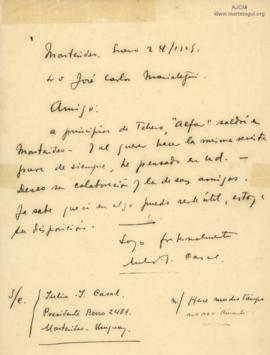 Carta de Julio J. Casal, 24/1/1929
