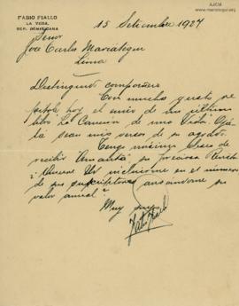 Carta de Fabio Fiallo, 15/9/1927