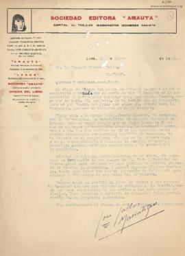 Carta a Joaquín Edwards Bello, 26/3/1930