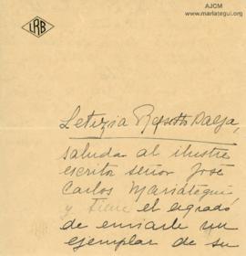 Carta de Letizia Repetto Baeza,19/11/1928