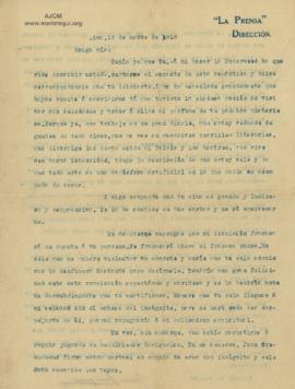 Carta a Bertha Molina (Ruth), 16/3/1916
