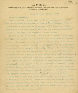 Carta de Óscar Herrera, 29/10/1927