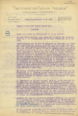 Carta de Jorge E. Núnez Valdivia, 5/11/1927
