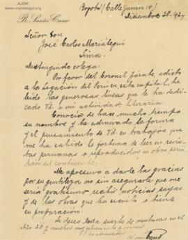 Carta de Baldomero Sanín Cano, 28/12/1927