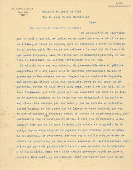 Carta de Enrique López Albújar,8/4/1928