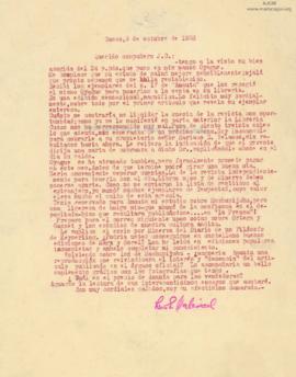 Carta de Luis E. Valcárcel, 9/10/1928