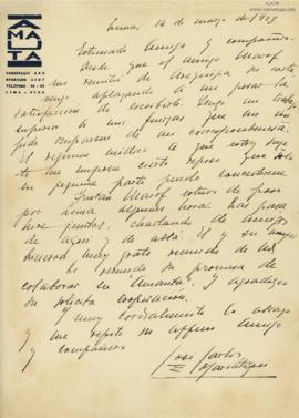 Carta a Mario Nerval, 14/3/1928
