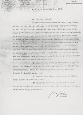 Carta a Ricardo Vegas García, 20/4/1925