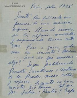 Carta de César Moro, 7/1928