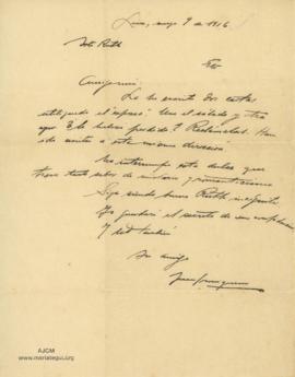 Carta a Bertha Molina (Ruth), 9/3/1916